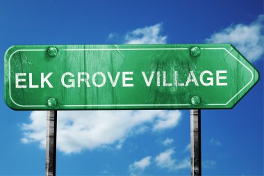 Baksana elk grove village yol işaret, hasarlı ve aşınmış