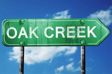 oak creek yol işaret, hasarlı ve aşınmış bak