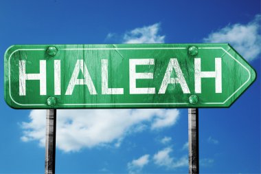 hialeah yol işaret, hasarlı ve aşınmış bak