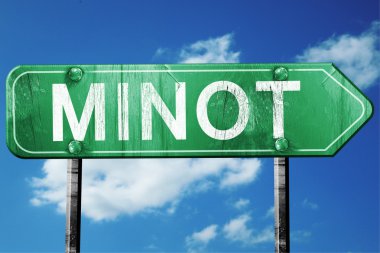 minot yol işaret, hasarlı ve aşınmış bak