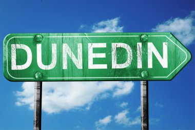 dunedin yol işaret, hasarlı ve aşınmış bak