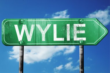 wylie road sign , worn and damaged look clipart