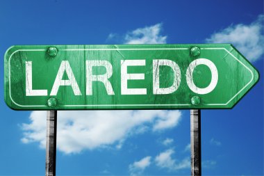 laredo yol işaret, hasarlı ve aşınmış bak