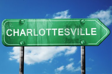 charlottesville yol işaret, hasarlı ve aşınmış bak