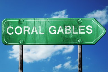 coral gables yol işaret, hasarlı ve aşınmış bak