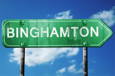 binghamton yol işaret, hasarlı ve aşınmış bak