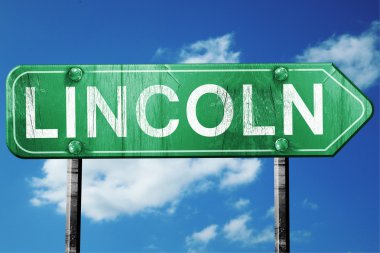 lincoln road işareti, hasarlı ve aşınmış bak