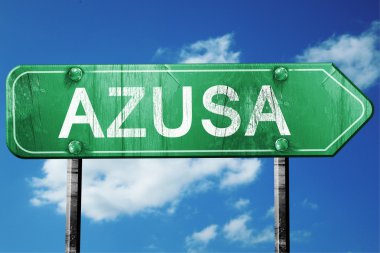 azusa yol işaret, hasarlı ve aşınmış bak