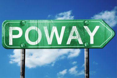 poway yol işaret, hasarlı ve aşınmış bak