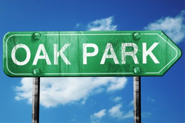 oak park yol işaret, hasarlı ve aşınmış bak