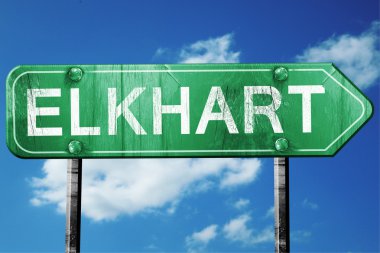 elkhart yol işaret, hasarlı ve aşınmış bak