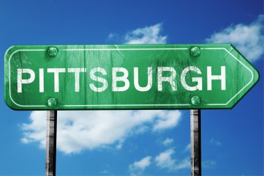 pittsburgh yol işaret, hasarlı ve aşınmış bak