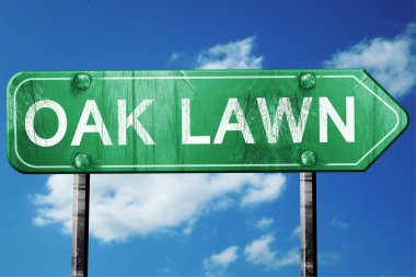 oak lawn yol işaret, hasarlı ve aşınmış bak