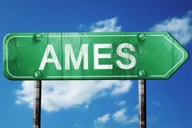 ames yol işaret, hasarlı ve aşınmış bak