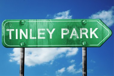 tinley park yol işaret, hasarlı ve aşınmış bak