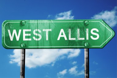 west allis yol işaret, hasarlı ve aşınmış bak