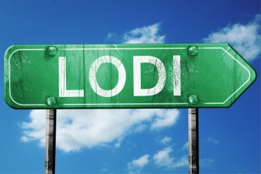 lodi yol işaret, hasarlı ve aşınmış bak