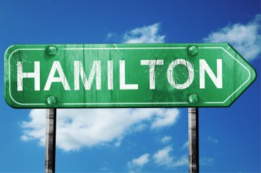 hamilton yol işaret, hasarlı ve aşınmış bak