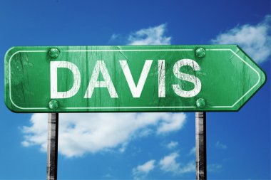 davis yol işaret, hasarlı ve aşınmış bak