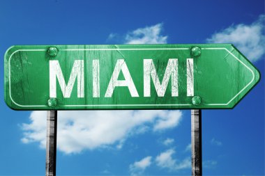 miami yol işaret, hasarlı ve aşınmış bak
