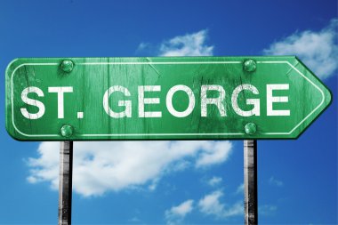 St. george yol işaret, yıpranmış ve hasarlı bir görünüm