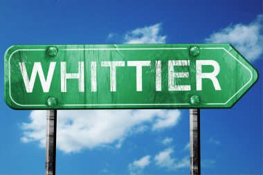 whittier yol işaret, hasarlı ve aşınmış bak