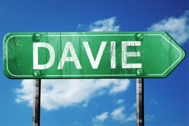 davie yol işaret, hasarlı ve aşınmış bak