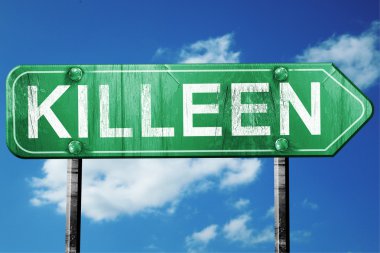 killeen yol işaret, hasarlı ve aşınmış bak