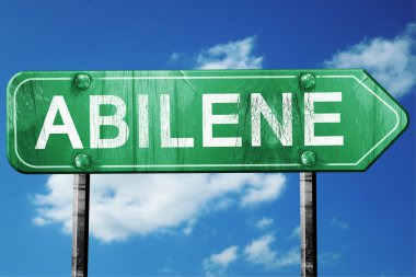 abilene yol işaret, hasarlı ve aşınmış bak