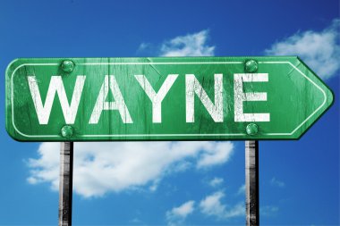 wayne yol işaret, hasarlı ve aşınmış bak