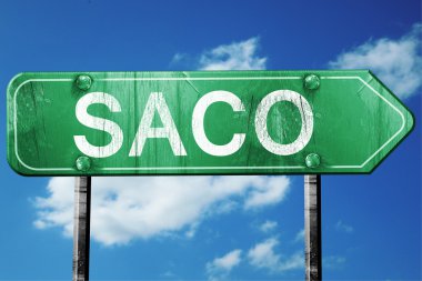 saco yol işaret, hasarlı ve aşınmış bak