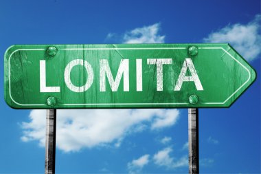 lomita yol işaret, hasarlı ve aşınmış bak