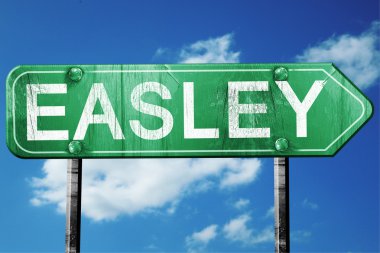 Easley yol işaret, yıpranmış ve hasarlı bir görünüm