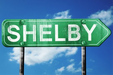 shelby yol işaret, hasarlı ve aşınmış bak