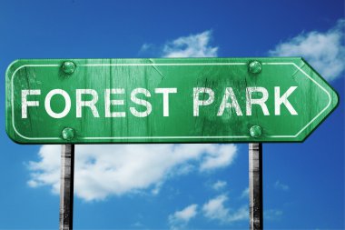 forest park yol işaret, hasarlı ve aşınmış bak