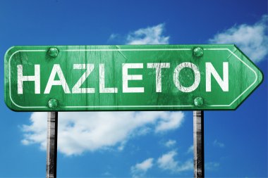 hazleton yol işaret, hasarlı ve aşınmış bak