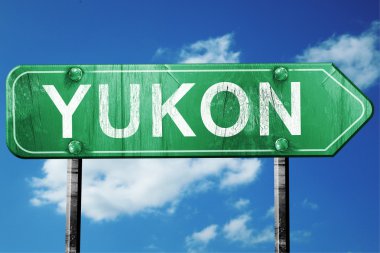 yukon yol işaret, hasarlı ve aşınmış bak