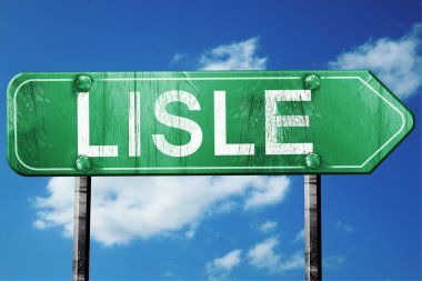 Lisle yol işaret, yıpranmış ve hasarlı bir görünüm