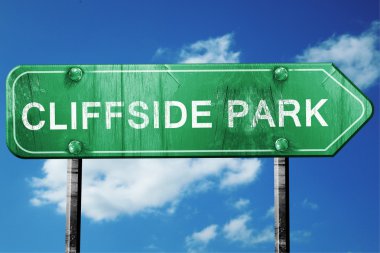 cliffside park yol işaret, hasarlı ve aşınmış bak