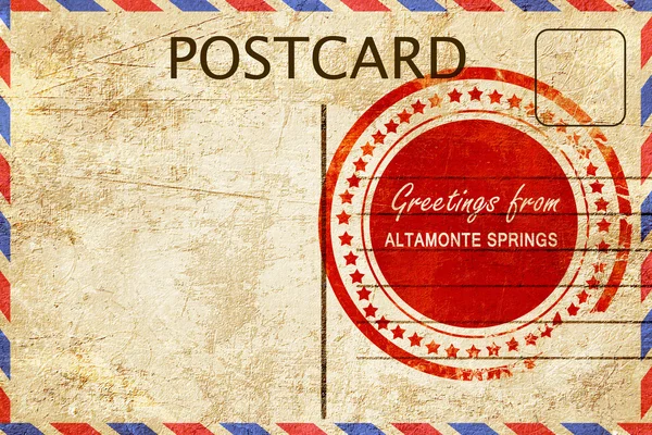 Altamonte molas selo em um vintage, velho cartão postal — Fotografia de Stock