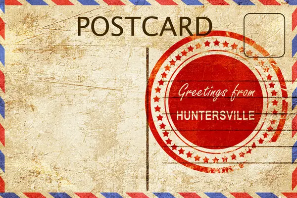 Huntersville stämpel på en vintage, gamla vykort — Stockfoto