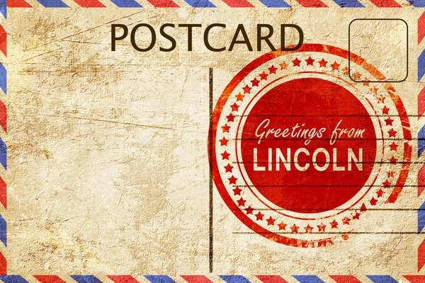 Carimbo lincoln em um vintage, velho cartão postal — Fotografia de Stock