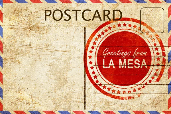 La mesa selo em um vintage, velho cartão postal — Fotografia de Stock