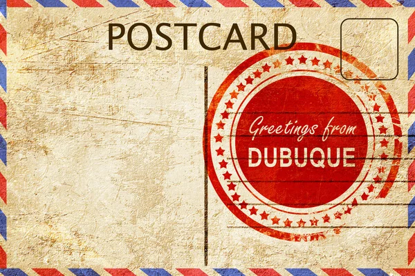 Dubuque stempel op een vintage, oude briefkaart — Stockfoto