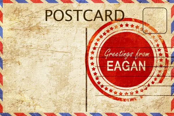 Sello eagan en una antigua postal de época —  Fotos de Stock