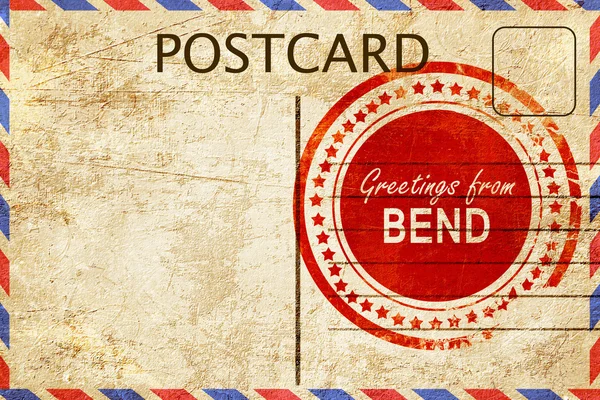 Buig stempel op een vintage, oude briefkaart — Stockfoto