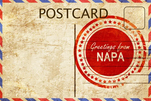 Napa stamp on a vintage, old postcard — Stock Photo, Image