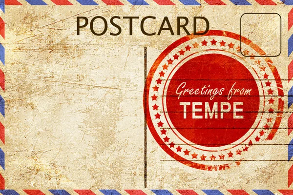 Timbre tempe sur une vieille carte postale vintage — Photo