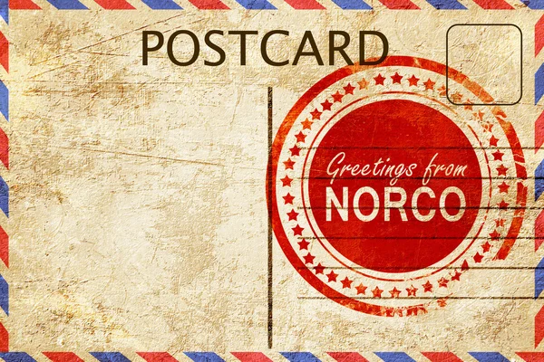 Norco carimbo em um vintage, velho cartão postal — Fotografia de Stock