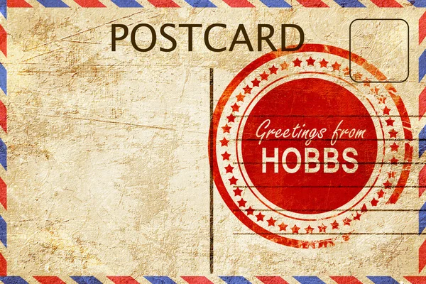 Hobbs razítko na vinobraní, staré pohlednice — Stock fotografie